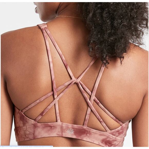 NWOT Athleta‎ Solace Printed Sports Bra Riptide Palermo TieDye Wireless 3X - Picture 2 of 6